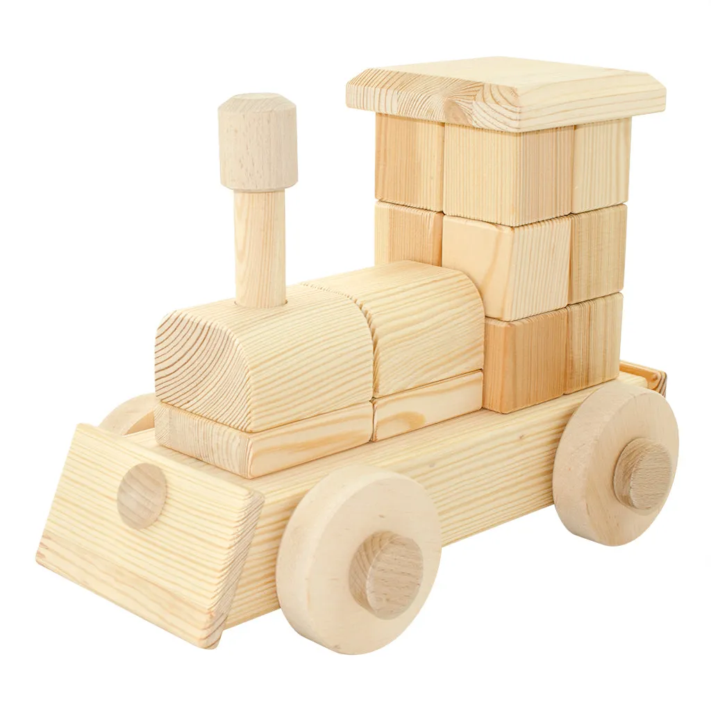 Large Natural Wooden Puzzle Train - Annie