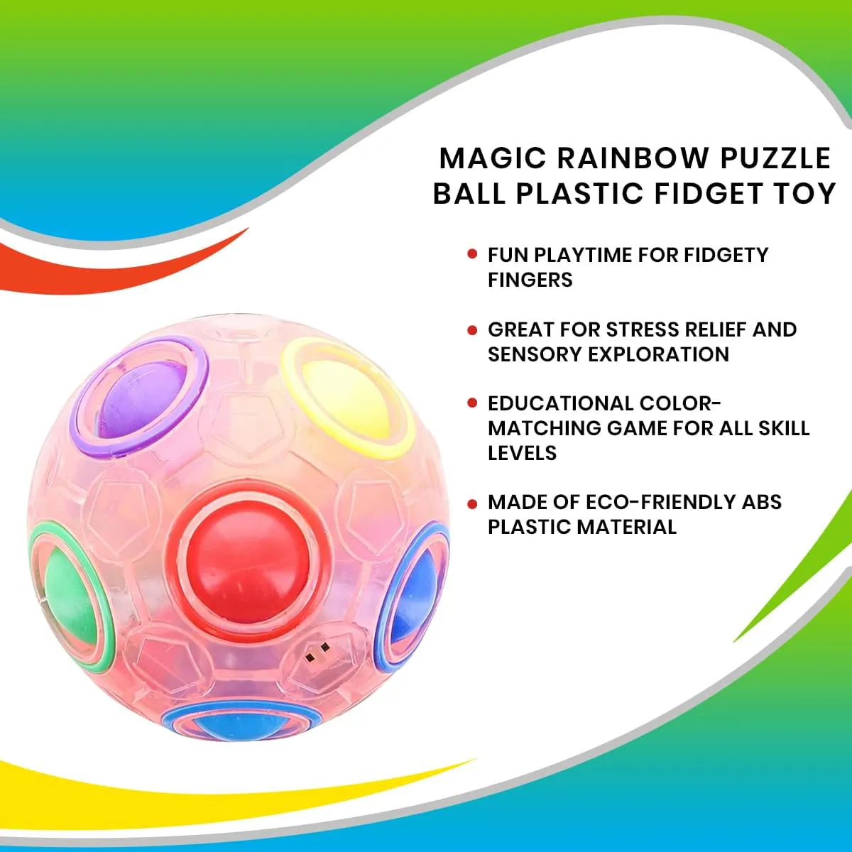 Magic Rainbow Puzzle Ball Plastic Fidget Toy