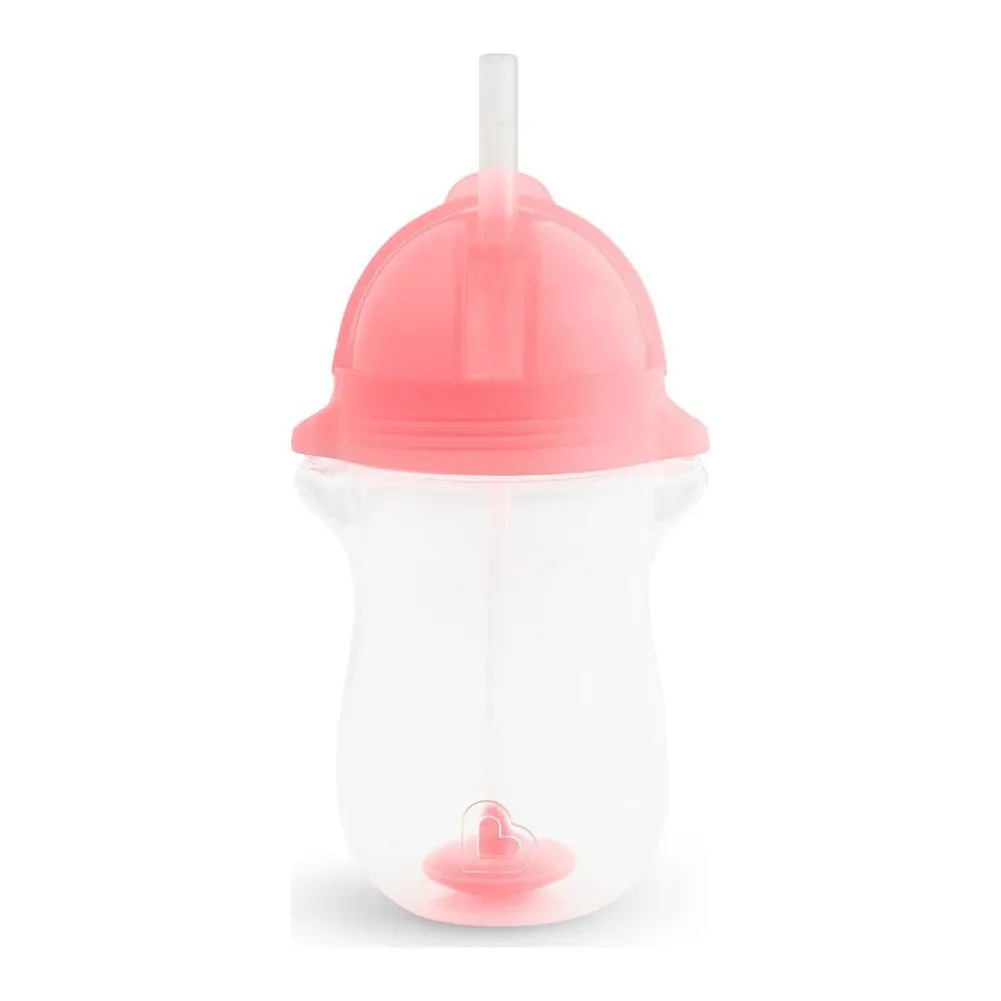 Munchkin Any Angle Click Lock Weighted Straw Trainer Cup - Light Pink (10 oz)