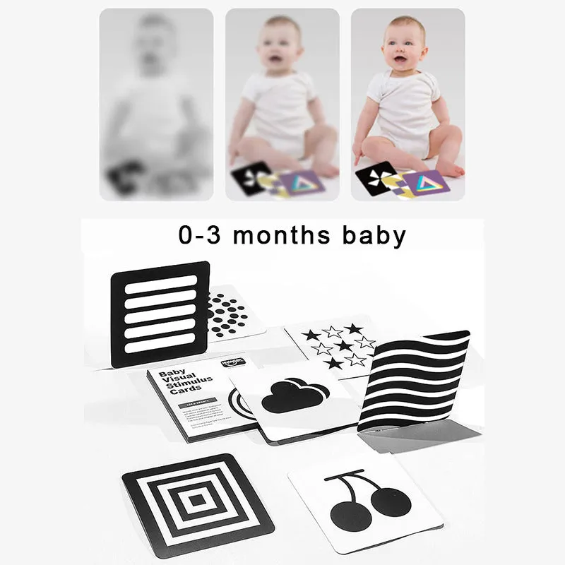 Newborn Baby Visual Stimulation Training Flash Card Early Learning Educational Toys Montessori Black White Color Visual