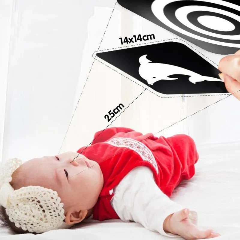 Newborn Baby Visual Stimulation Training Flash Card Early Learning Educational Toys Montessori Black White Color Visual