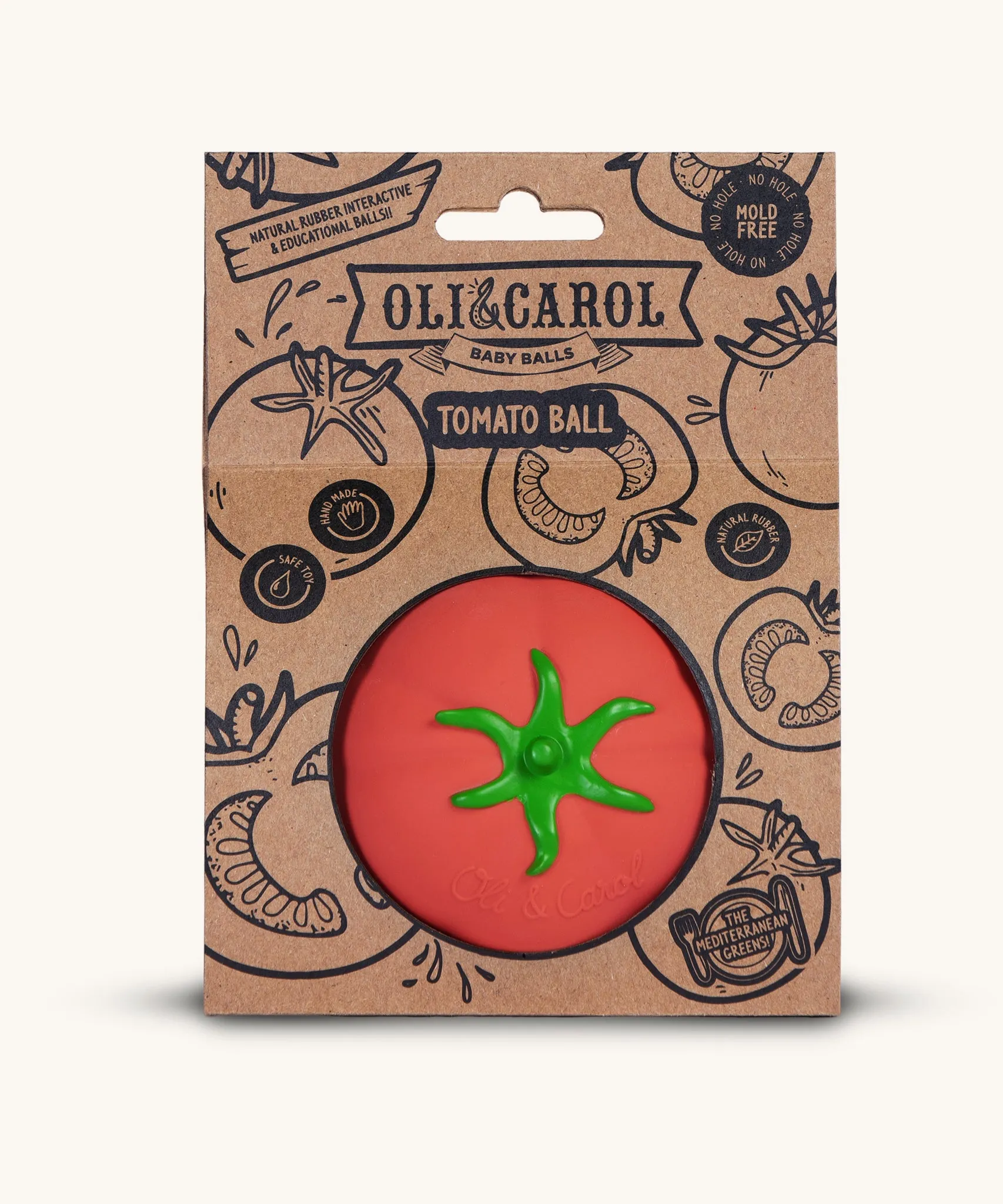 Oli & Carol Natural Rubber Baby Ball - Tomato