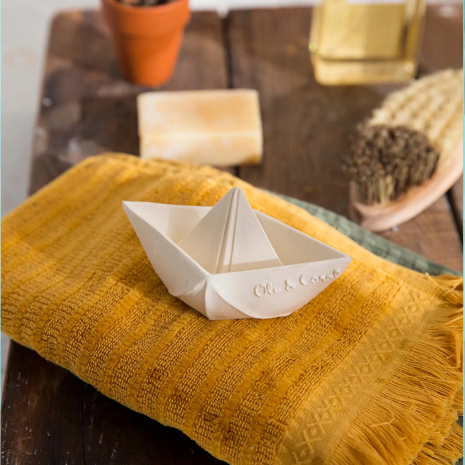 Origami Boat White Bath Toy