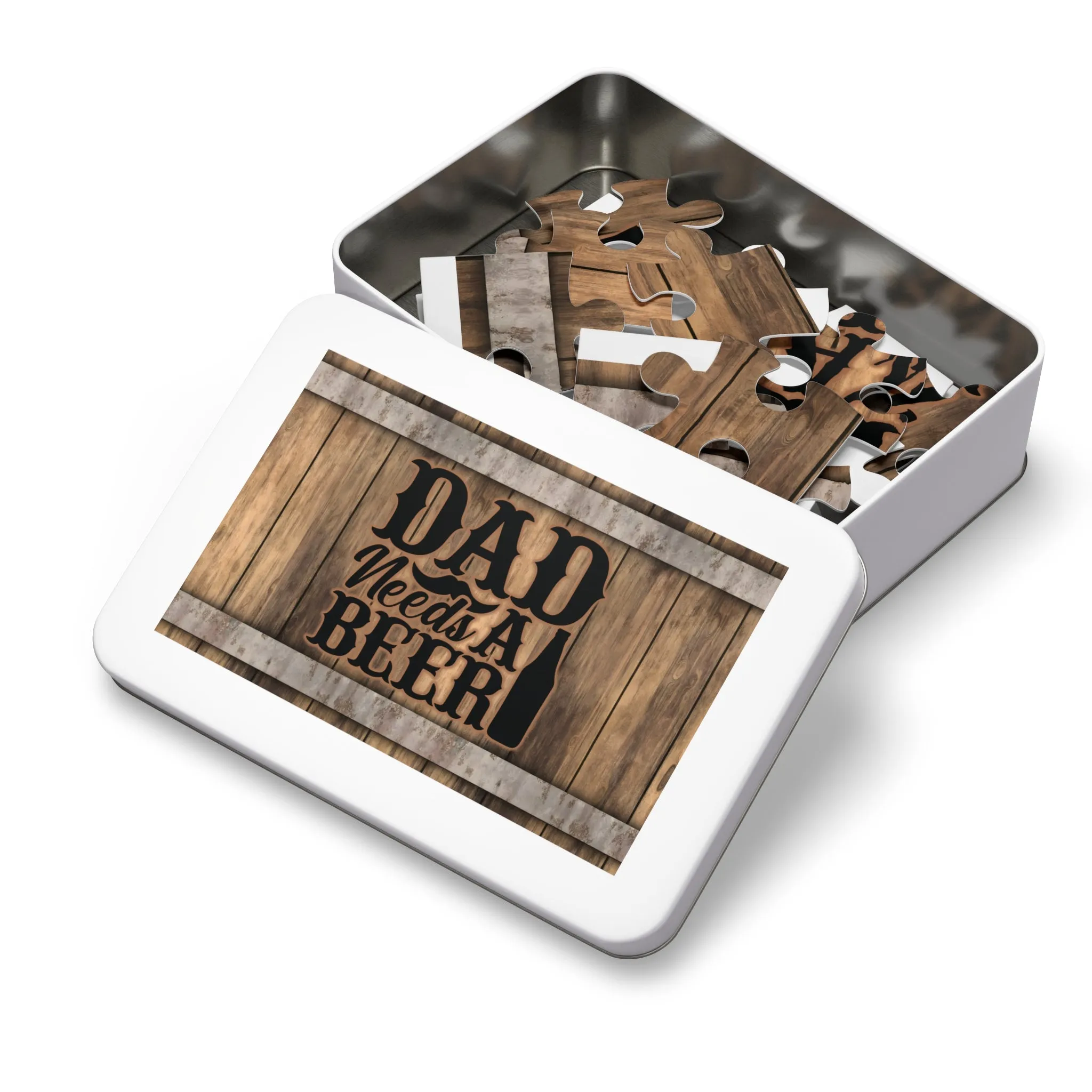 Puzzle, Dad, Dad needs a Beer, Personalised/Non-Personalised (30, 110, 252, 500,1000-Piece) awd-568