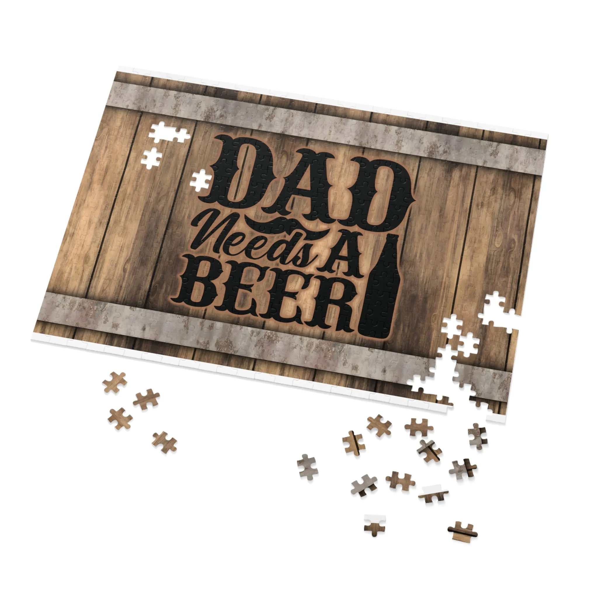 Puzzle, Dad, Dad needs a Beer, Personalised/Non-Personalised (30, 110, 252, 500,1000-Piece) awd-568