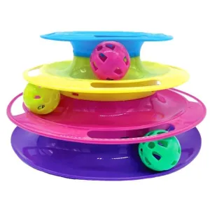 Triple Level Cat Toy Tower with Jingle Balls