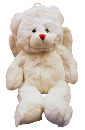 White bear with wings plush 9"