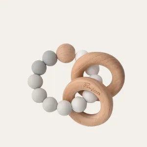 Wood and Silicon Grey Teething Toy